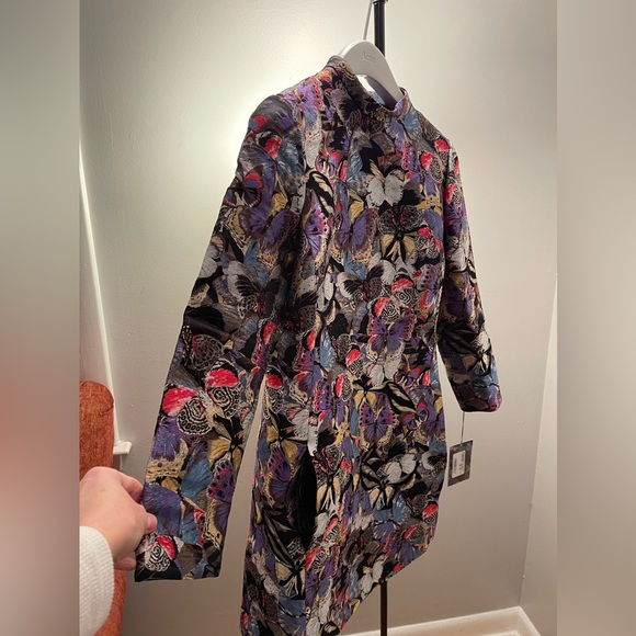 Valentino Metallic Multicolored Butterfly Print Mini Dress - Picture 4 of 7